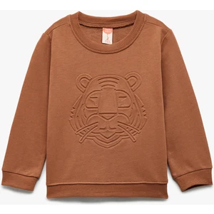 Uzun Kollu Bisiklet Yaka Pamuklu Baskılı Sweatshirt