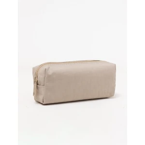 01104 Bej Suya Dayanıklı Krinkıl Kumaş Tek Gözlü Kalemlik Kalem Kutusu