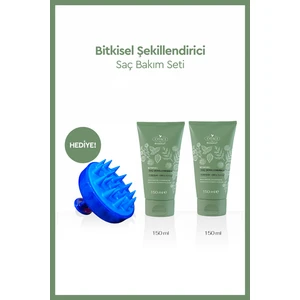 Bitkisel Saç Şekillendirici Seti - Saç Masaj Tarağı Hediyeli