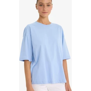 Oversize Geniş Kalıp Bisiklet Yaka Basic Düz Penye Kısa Kollu Tişört C0099AX25SP