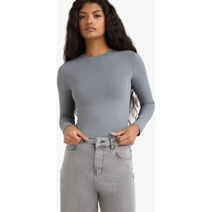 Fitted Bisiklet Yaka Uzun Kollu Tişört D0199AX25AU