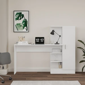 Woseyurupa Wose Kitaplıklı Çalışma Masası, Çocuk Çalışma Masası Beyaz Wos2-W
