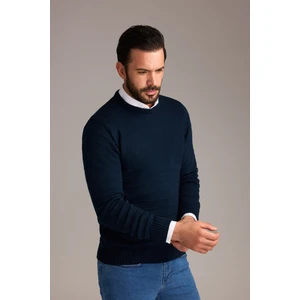 Bisiklet Yaka Slim Fit Dar Kesim Desenli Triko Kazak