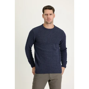 Bisiklet Yaka Slim Fit Dar Kesim Desenli Triko Kazak