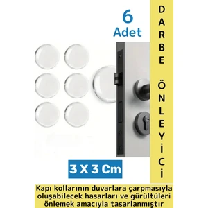 Şık Tasarım Mobilya Kapı Kolu Darbesi Kapı Durdurucu Gürültü Darbe Emici Şeffaf Silikon Ped 6 Adet