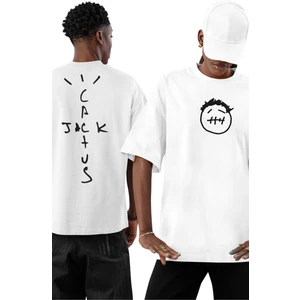 Fuddy Moda Jack Cactüs Sırt Baskılı Tişört, Erkek-Kadın Travis Scott Baskılı T-Shirt