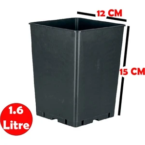 Dayanıklı  Siyah Üretim Saksısı-1,6 Litre (50 Adet)