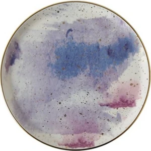 Cosmos Desen Düz Tabak 20 cm Altın Yaldızlı Porselen Mistik Renklerle Tasarlandı