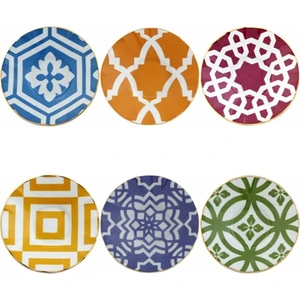 Morocco Karma Renk Ergonomik Çay Tabağı 12 cm 6'lı