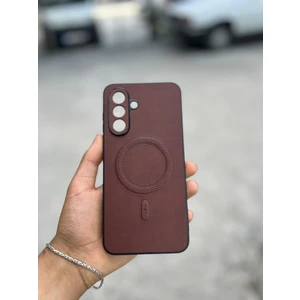 Samsung Galaxy A16 Uyumlu Magsafe Özellikli Deri Görünümlü Silikon Kılıf