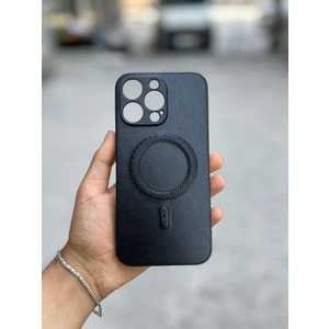 iphone 16 Pro Uyumlu Magsafe Özellikli Deri Görünümlü Silikon Kılıf