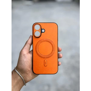 iphone 16 Uyumlu Magsafe Özellikli Deri Görünümlü Silikon Kılıf