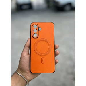 Samsung Galaxy S24 Fe Uyumlu Magsafe Özellikli Deri Görünümlü Silikon Kılıf