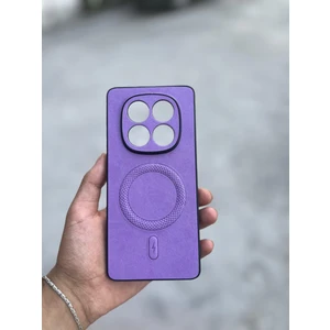 Xiaomi Redmi Note 14 Uyumlu Magsafe Özellikli Deri Görünümlü Silikon Kılıf