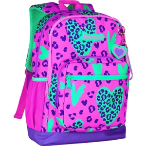 Leopar Kalp Desenli Kız Çocuk Ilkokul Sırt Çantası 1004