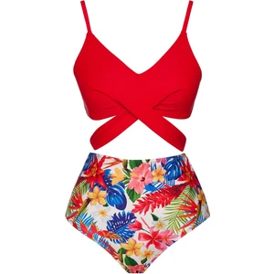Yüksek Bel Çapraz Bağcıklı Bikini Takım
