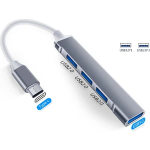 Type-C To USB Hub 4 Port Çoklayıcı Macbook ile Uyumlu Çoğaltıcı Type C To USB Converter Hub