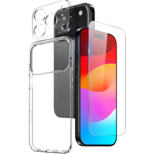 iPhone 17 Pro Max Kılıf 3-1 Tpu Silikon Kılıf ve Ekran Koruyucu