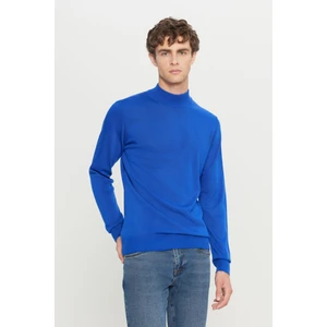 ALTINYILDIZ CLASSICS Erkek Saks Tüylenme Yapmayan Standart Fit Normal Kesim Yarım Balıkçı Yaka Triko Kazak