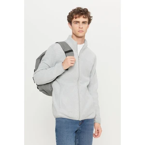 Altınyıldız Classics Erkek Gri Anti-pilling Tüylenme Yapmayan Standart Fit Normal Kesim Dik Yaka Sweatshirt Polar Ceket
