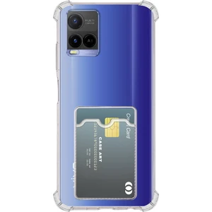Caseart Vivo Y21 Kapak ile Uyumlu Kamera Korumalı Kartlıklı Darbe Emici Özellikli Şeffaf Silikon Kılıf