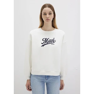 Mavi Logo Baskılı Ekru Sweatshirt 1S10419-80194
