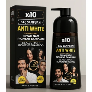 (Black/Siyah) Beyaz Kapatıcı Şampuan, Saç Siyahlaştıran Şampuan (Anti White Formula) 300 Ml.