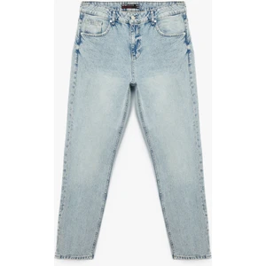 Normal Bel Pamuklu Vintage Straight Fit Jean Pantolon
