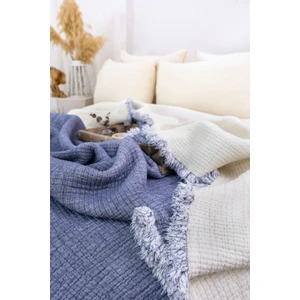 HB&Victory Müslin Mavi 6 Katlı Yorgan %100 Pamuk Deniz Mavisi Renk çift Kişilik 240X220 Cm.