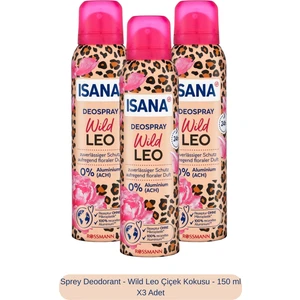 Sprey Deodorant - Wild Leo Çiçek Kokusu - 150 ml  x 3 Adet