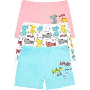 Kız Çocuk Boxer 3'lü Baskılı (%96 Pamuk - %4 Elastan)