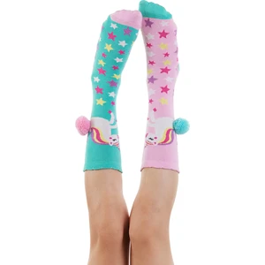 Unicorn Star Kız Çocuk Pembe Yeşil Dizaltı Çorap