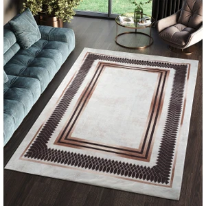 Kadife Dokulu, Lastikli, Sünger Apreli, Kaymaz, Yıkanabilir Modern Desenlerde Halı Örtüsü - 6 M2