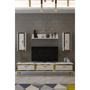 TVR1801BG- Tuna Tv Ünitesi 180CM Beyaz - Gold