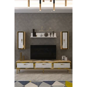 TVR1801DBG- Tuna Tv Ünitesi 180CM Safirmeşe- Beyaz- Gold
