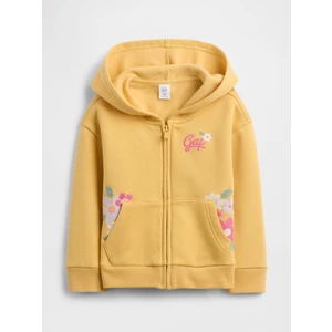 Kız Bebek Hardal Gap Logo Fermuarlı Sweatshirt