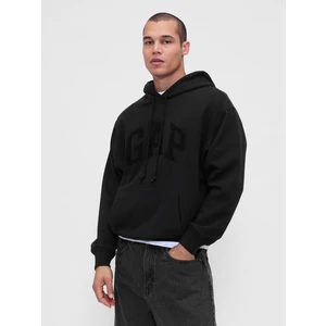 Erkek Siyah Heavyweight Oversized Logo Sweatshirt