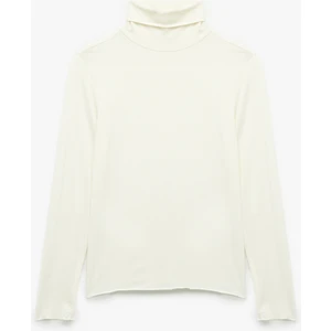 Slim Fit Viskon Kumaş Uzun Kollu Balıkçı Yaka Tişört