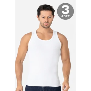 Arma Yıldız Erkek Beyaz Fitilli Kaşkorse Atlet 3'lü Paket Esnek ve Yumuşak Kumaş