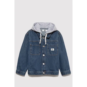 % 100 Pamuk Regular Fit Kapüşonlu Çift Göğüs Cepli Kot Ceket Erkek Çocuk Kot Ceket 6111402
