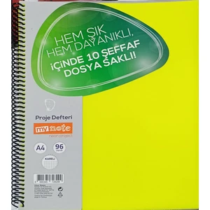 Neon Project A4 96 Yaprak Kareli Defter