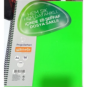 Neon Project A4 96 Yaprak Kareli Defter
