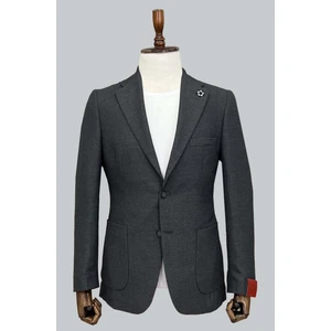 Koyu Gri Mono Yaka Astarsız Ceket 4333-06