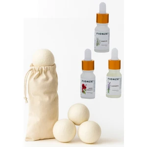 Çamaşır Yün Kurutma Topu ve Koku Seti - Amber Romantik & Lavanta Vanilya - 3'lü Top + 3'lü Doğal Kok