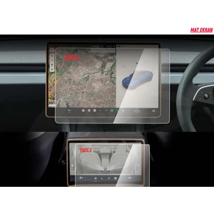 Tesla Model Y Juniper Multimedya ve Arka Ekran Uyumlu Mat Ekran Koruyucu