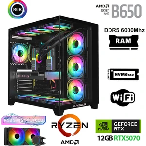 Velox X480 Ryzen 7 9700X 32GB Ddr5 Ram 2tb M.2 Nvme SSD 12GB RTX5070 Sıvı Soğutmalı Oyuncu Hazır Sistem