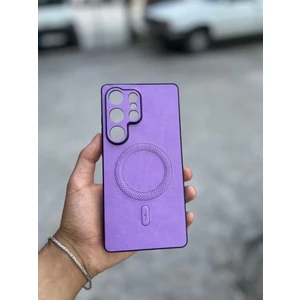 Samsung Galaxy S25 Plus Uyumlu Magsafe Özellikli Deri Görünümlü Silikon Kılıf