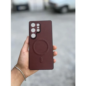 Samsung Galaxy S25 Plus Uyumlu Magsafe Özellikli Deri Görünümlü Silikon Kılıf