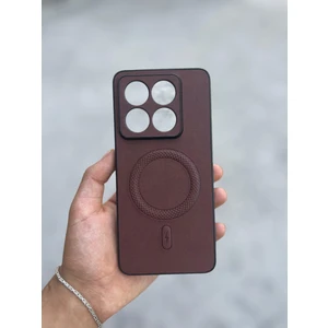 Xiaomi Redmi Note 14 Pro 5g Uyumlu Magsafe Özellikli Deri Görünümlü Silikon Kılıf