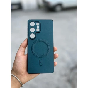 Samsung Galaxy S25 Plus Uyumlu Magsafe Özellikli Deri Görünümlü Silikon Kılıf